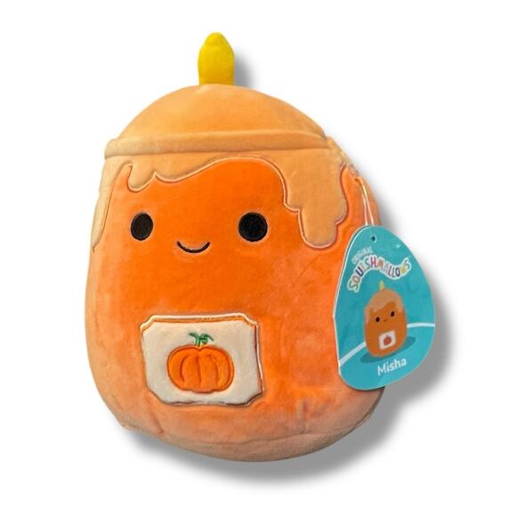Squishmallows Plush Misha Pumpkin Candle Autumn Fall Halloween Gift Orange 8" - Picture 2 of 12